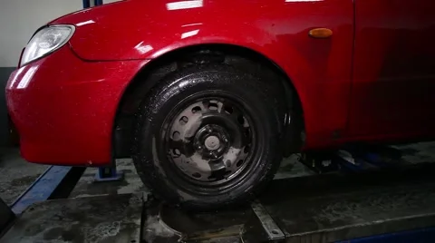 The collapse of the toe of the car on special equipment Stock Footage 48843841