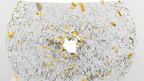 Collapse of the wall Stock Footage 85920973