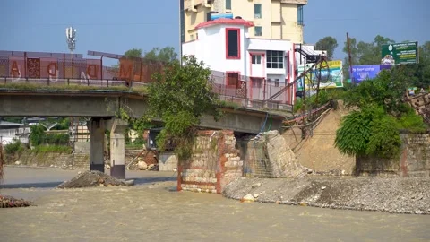 Collapsed bridge in remote India Stock Footage 321039838