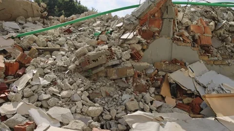 Collapsed Building Debris Vídeos de archivo 164114896