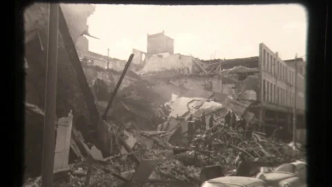 Collapsed Building Factory Collapse, Rescue Workers on the Scene Stock Footage 130296591