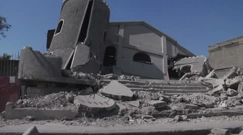 Collapsed Building in Haiti Stock Footage 22323115