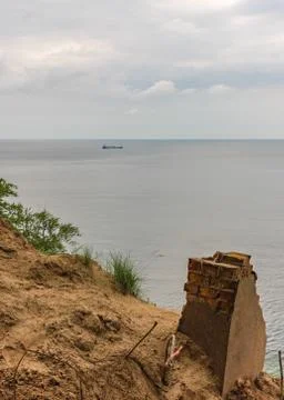 Collapsed building on the hillside Stock Photos