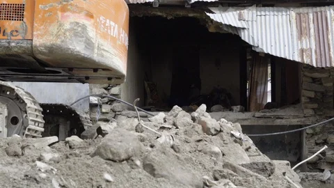 Collapsed building at Kedarnath, Stock Footage 123271407