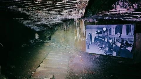 Collapsed Bunker Interior at Wolf’s Lair, Hitler’s WWII Headquarters Stock Footage 315636858