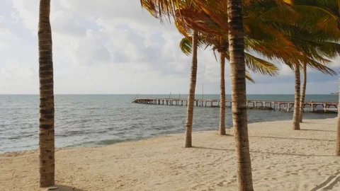 Collapsed Caribbean Pier Stock Footage 72645566
