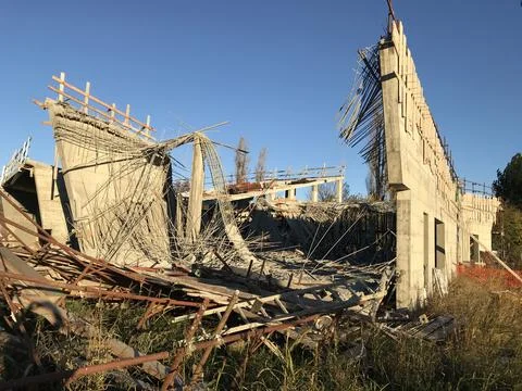 Collapsed church Stock Photos