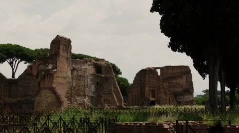 A collapsed monument in Rome, Italy. Video stock 68533877