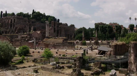 Collapsed monuments in Rome, Italy. Video stock 68534091