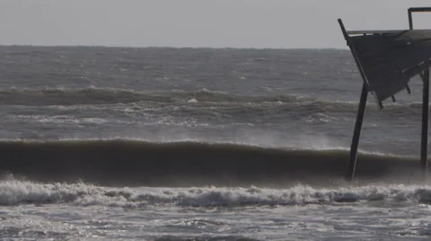 Collapsed Pier Stock Footage 45817988