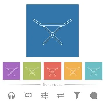 Collapsible clothes dryer rack flat white icons in square backgrounds Illustrazione stock