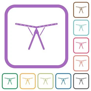 Collapsible clothes dryer rack simple icons Stock Illustration