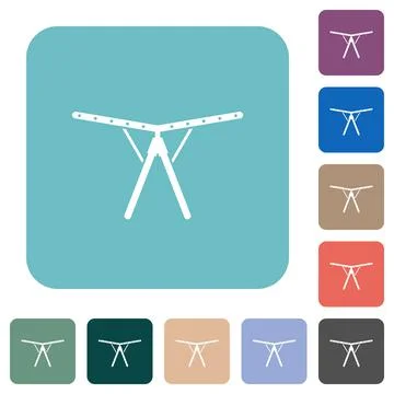 Collapsible clothes dryer rack solid rounded square flat icons Stock Illustration
