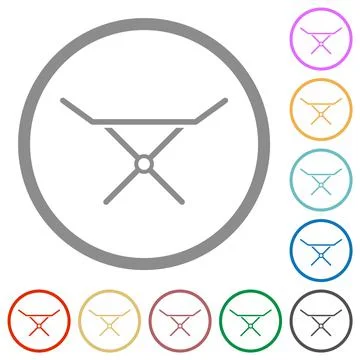 Collapsible clothes dryer rack solid flat icons with outlines Stock Illustration