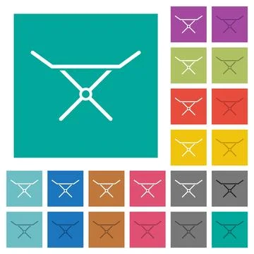 Collapsible clothes dryer rack solid square flat multi colored icons Stock Illustration