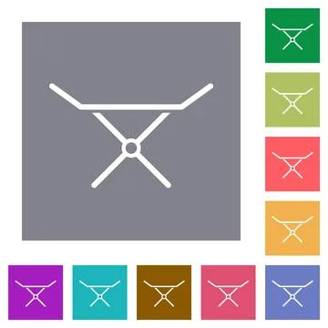 Collapsible clothes dryer rack square flat icons Illustrazione stock