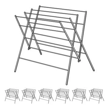 Collapsible clothes drying rack cartoon vector graphic Stock Illustration