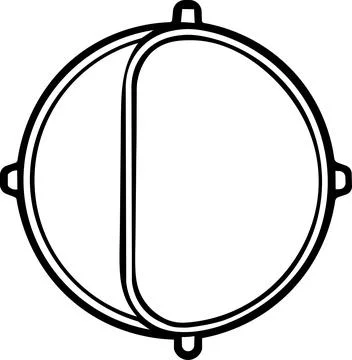 Collapsible light reflector disc line art icon Stock Illustration