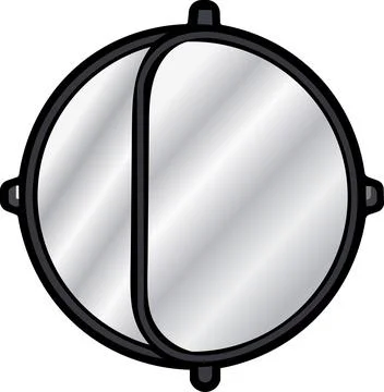 Collapsible light reflector panel circular icon Stock Illustration