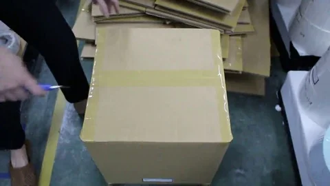 Collapsible paper box Stock Footage 69185241