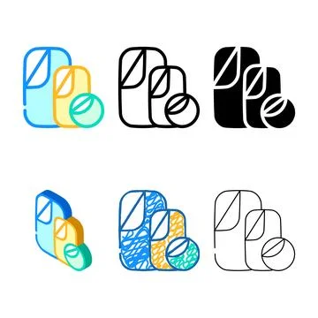 Collapsible reflector color icon multistyle vector Illustrazione stock