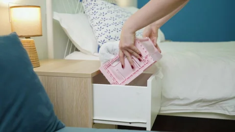 Collapsible storage box for store things at home and any places Stock Footage 273974525