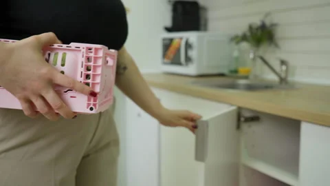 Collapsible storage box for store things at home and any places Stock Footage 273974542