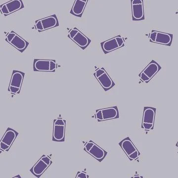 Collapsible water bottle glyph vector seamless pattern Ilustração Stock