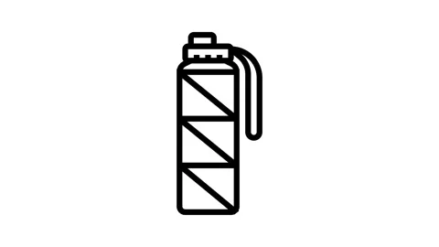 Collapsible water bottle line icon animation Vídeo Stock 326124581