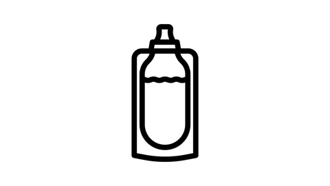 Collapsible water bottle line icon animation Vídeo Stock 326749797