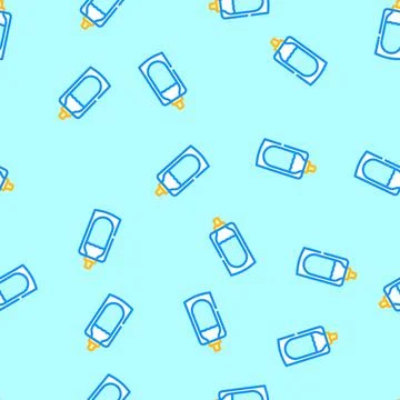 Collapsible water bottle vector seamless pattern Ilustração Stock