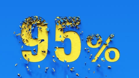 Collapsing blue wall and revealing discount number 10% to 90% off sale. 動画素材 291709586
