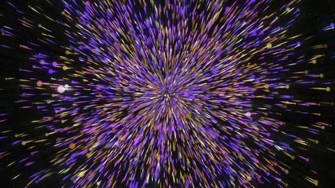 Collapsing energy flow. Motion. Bright lines of energy flow disappear at point Stock Illustration