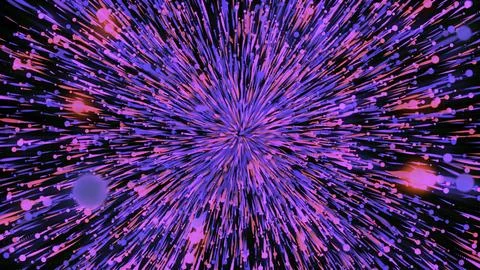 Collapsing energy flow. Motion. Bright lines of energy flow disappear at point 스톡 일러스트