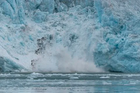 Collapsing seracs Foto stock