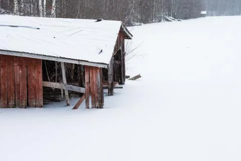 Collapsing shack Foto stock