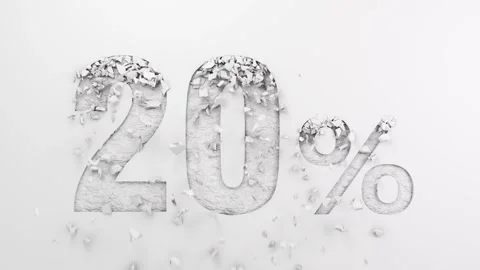 Collapsing wall and revealing discount number 10% to 90% off sale. Vídeo Stock 291676153
