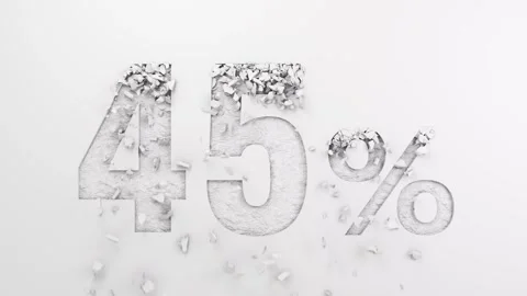 Collapsing wall and revealing discount number 10% to 90% off sale. Vídeo Stock 291676342