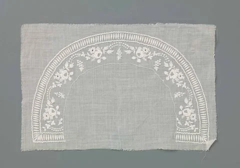 Collar of Batist with white work semicircular model that needs to be cut f... 写真素材