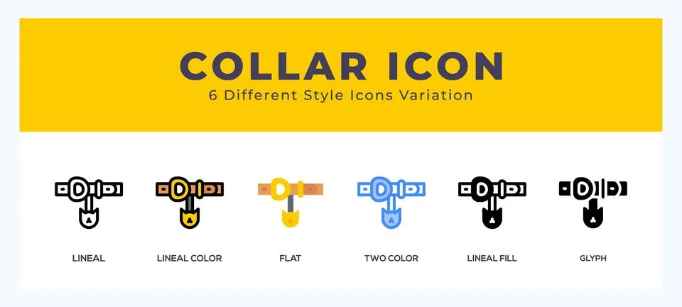 Collar icon in different style vector illustration. Illustrazione stock