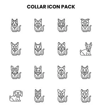 Collar Line Graphics Icons Pack Illustrazione stock