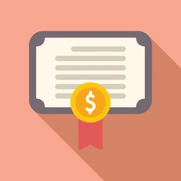 Collateral certificate icon flat vector. Finance credit help Illustrazione stock