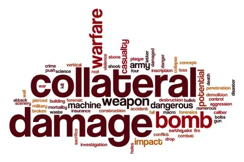 Collateral damage word cloud Ilustración de archivo