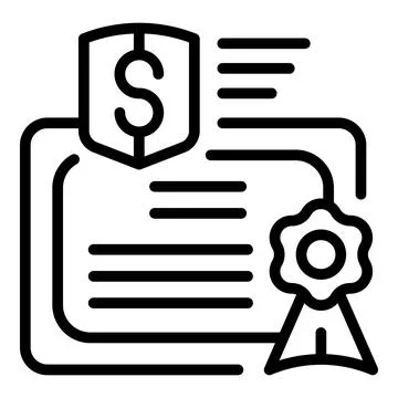 Collateral diploma icon outline vector. Loan bank Illustrazione stock