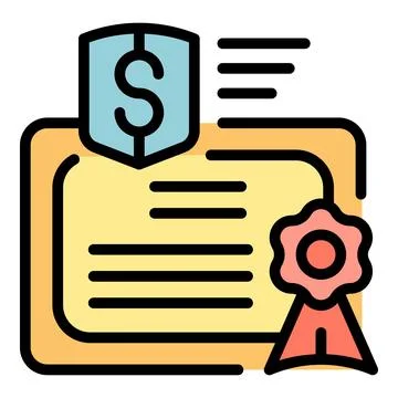 Collateral diploma icon vector flat Illustrazione stock