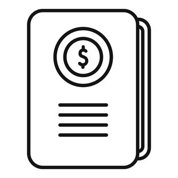 Collateral folder icon outline vector. Tax money form Illustrazione stock