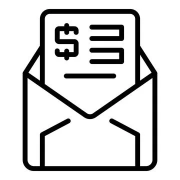 Collateral mail icon outline vector. Time money Illustrazione stock