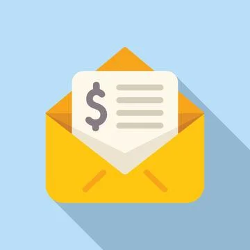 Collateral mail info icon flat vector. Service payment Illustrazione stock