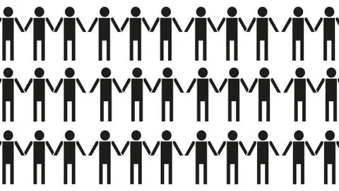 Collateral sketch human chain template background Illustrazione stock