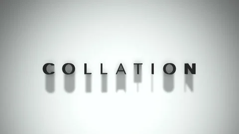 Collation 3D title animation matte black text on a white background Stock Footage 300716199